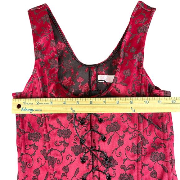 Victoria's Secret Satin Corset Women Size Small Red Y2K Floral Embroidered Top - Picture 6 of 10